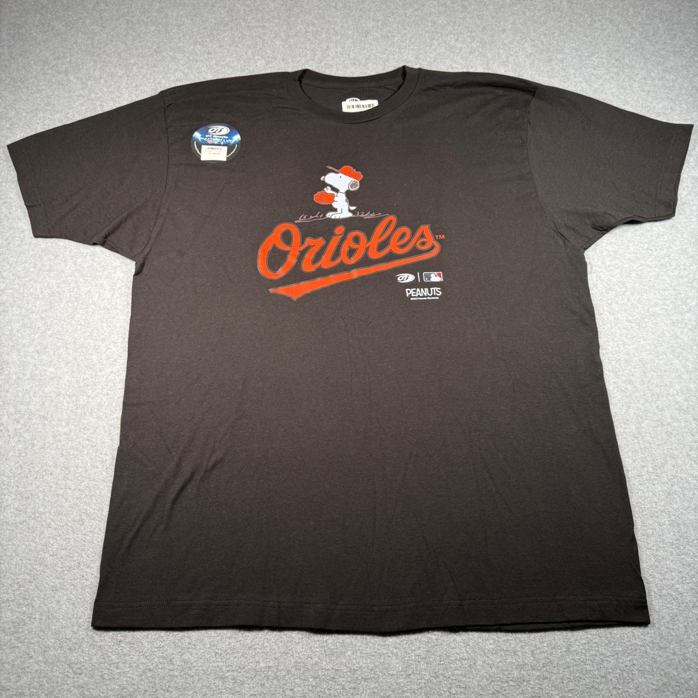 OT Sports Baltimore Orioles Peanuts Snoopy T-Shirt Black XXL MLB Baseball